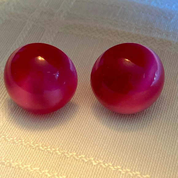 Vintage Pink Acrylic Earrings - Picture 1 of 3